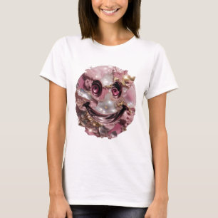 Modern Silver HAPPY FACE Modern Design T-Shirt