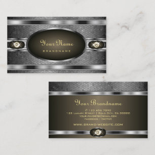 Modern Silver Jewellery Design with Faux Rhineston Business Card