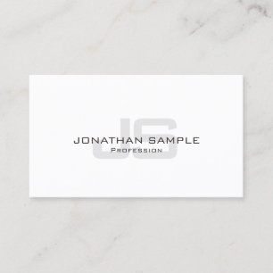 Modern Silver Look Creative Monogrammed Trendy Business Card