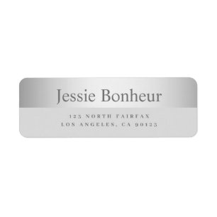 Modern Silver Look Grey Return Address Return Address Label