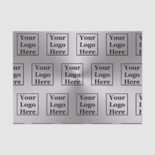 Modern Silver Look Template Your Logo Here Tissue Paper