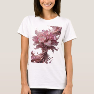 Modern Silver LOVE AND HEARTS Artistic Motif T-Shirt