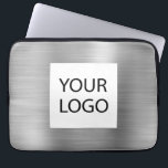 Modern Silver Metallic - Custom Logo Promotional Laptop Sleeve<br><div class="desc">Modern Silver Faux Metallic Stainless Steel Elegant Custom Logo Promotional Laptop Bag or Sleeve Promotional Case. This case can be customised to include your company or business logo.</div>