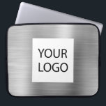 Modern Silver Metallic - Custom Logo Promotional Laptop Sleeve<br><div class="desc">Modern Silver Faux Metallic Stainless Steel Elegant Custom Logo Promotional Laptop Bag or Sleeve Promotional Case. This case can be customised to include your company or business logo.</div>
