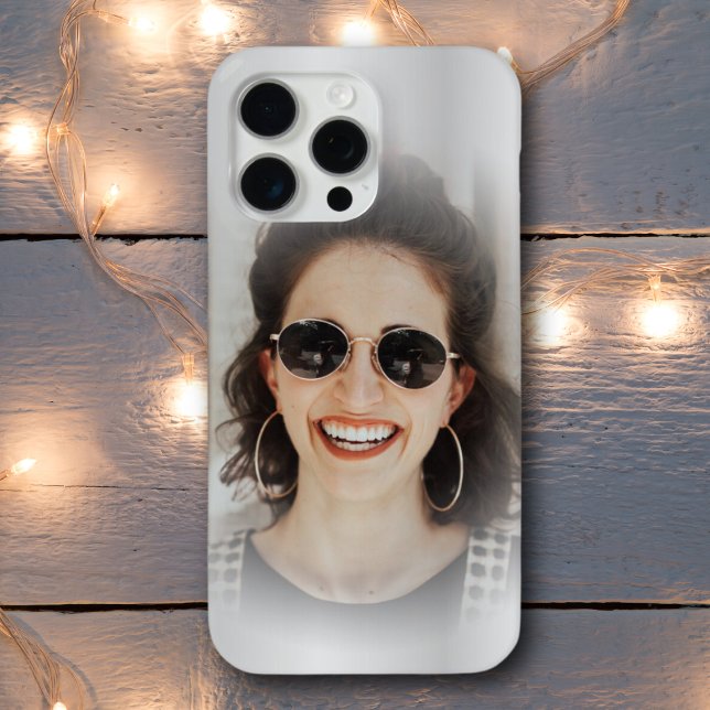 Modern Silver Metallic One Photo Case-Mate iPhone Case (Creator Uploaded)