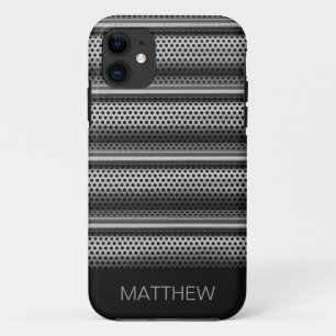 Modern Silver Monogram iPhone 11 Case