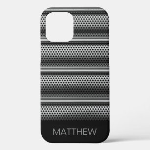 Modern Silver Monogram iPhone 12 Pro Case