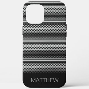 Modern Silver Monogram iPhone 12 Pro Max Case