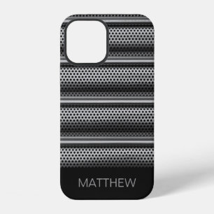 Modern Silver Monogram iPhone 12 Case