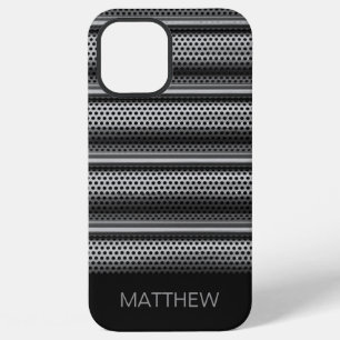 Modern Silver Monogram iPhone 12 Pro Max Case