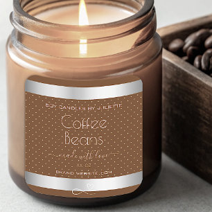 Modern Silver Packaging Labels Brown Coffee Beans