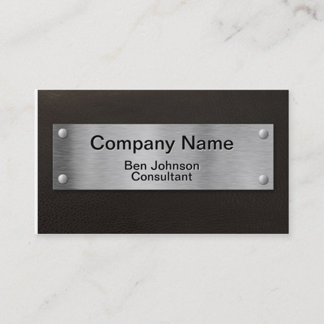 Modern Silver Plate Business Card (Front)