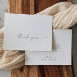 Modern Silver Script Thank You Card<br><div class="desc">This modern silver script thank you card is perfect for a minimalist wedding. The simple silver grey colour design features unique industrial lettering typography with modern boho style. Customisable in any colour. Keep the design minimal and elegant, as is, or personalise it by adding your own graphics and artwork. Personalise...</div>