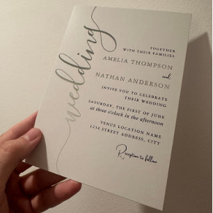 Modern Silver Script Wedding 