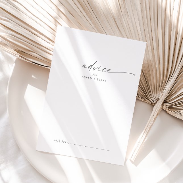 Modern Silver Script Wedding Advice Card (Creator Uploaded)