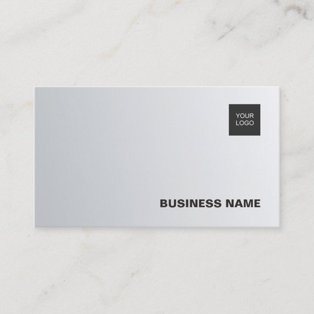 Modern Silver Simple Chic Luxury Company Trendy Business Card (Front)