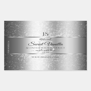 Modern Silver Soft Glitter Monogram Product Labels