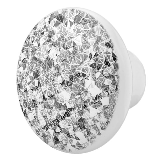 Modern Silver Sparkle Ceramic Knob (Right)