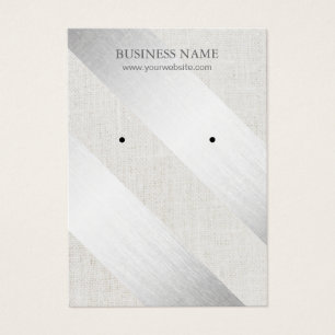 Modern Silver Stripes Faux Linen Earring Display