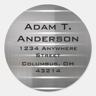 Modern Silver Stripes Return Address Labels