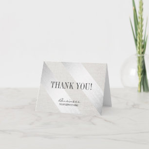 Modern Silver Stripes Salon Spa Business Thank You Card