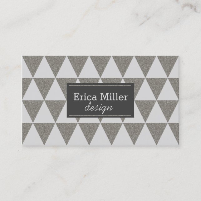 "Modern Silver Triangle" Business Card (Front)