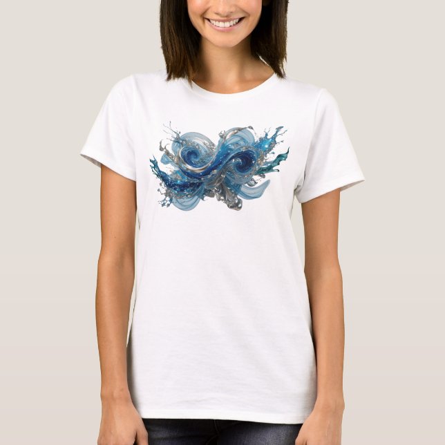 Modern Silver WATER WAVE Shirt Design (Front)