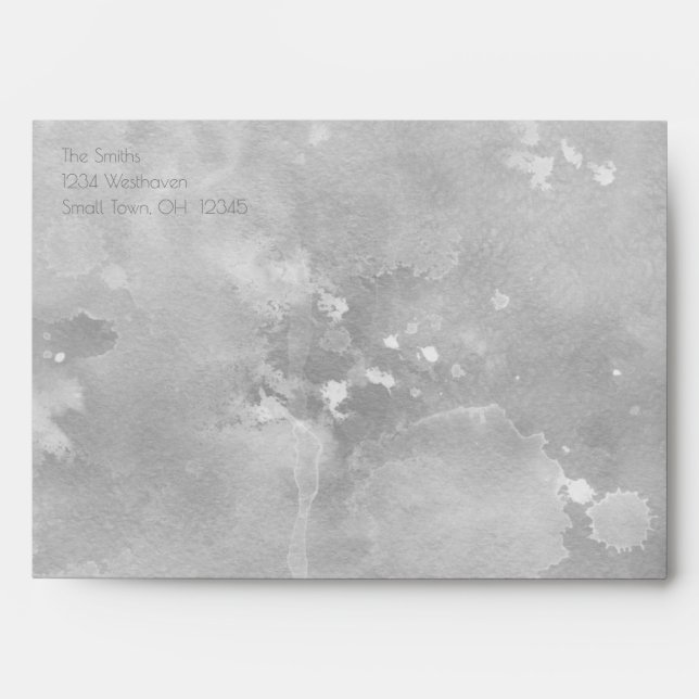 Modern Silver Watercolor Envelope (Front)