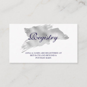 Modern Silver Wedding Registry Card
