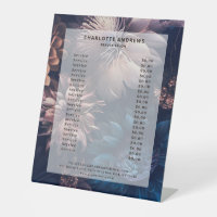 Modern Simpe Floral Boho Salon Pedestal Sign