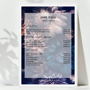 Modern Simpe Floral Boho Salon Price List  Poster
