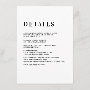 Modern, simpel, frisch - Hochzeit Enclosure Card