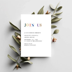 Modern, simpel, frisch Hochzeit Invitation
