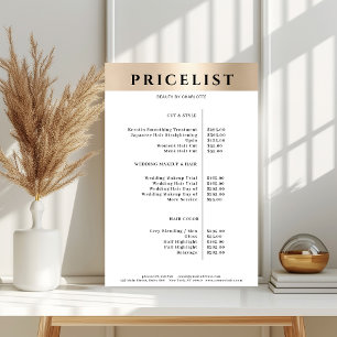 Modern Simpel Gold Salon Price List Poster