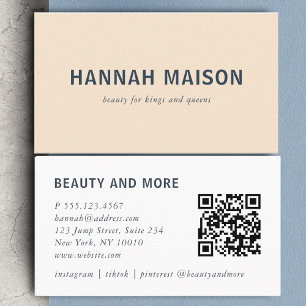 Modern, simpel, professional, salon, blue, business card