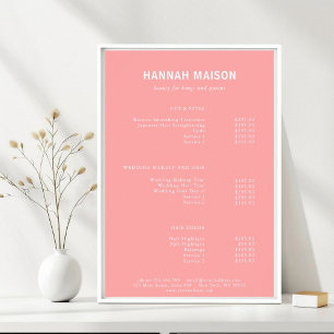 Modern Simpel, Professional, Salon, Price List Poster