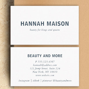 Modern, simpel, professional, salon, white business card