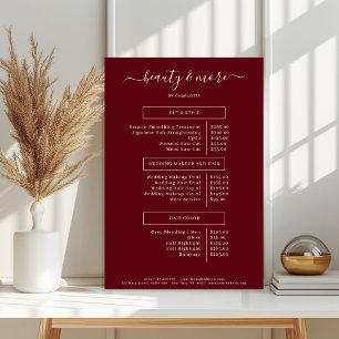 Modern Simpel Salon Price List  Poster