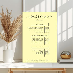 Modern Simpel Salon Price List   Poster
