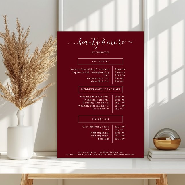 Modern Simpel Salon Price List  Poster (Creator Uploaded)