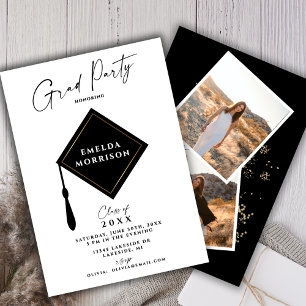 Modern Simple 2 Photo Graduation Party Invitation