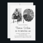 Modern Simple 40th Birthday Photo Invitation<br><div class="desc">Modern Simple 40th Birthday Photo Invitation</div>