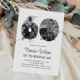 Modern Simple 60th Birthday Photo Invitation