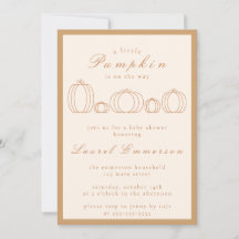 Modern Simple A Little Pumpkin Baby Shower