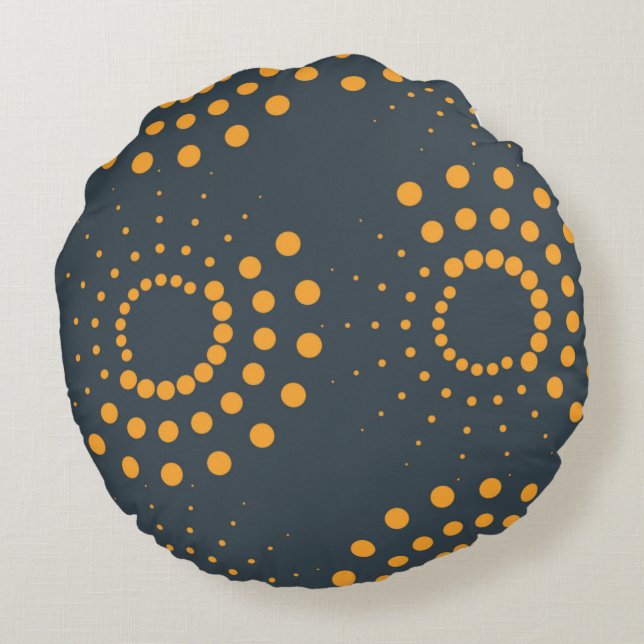 Modern, simple, abstract geometric pattern art round cushion (Back)