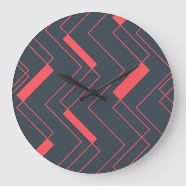 Modern, simple, abstract, vibrant, trendy pattern large clock (Front)