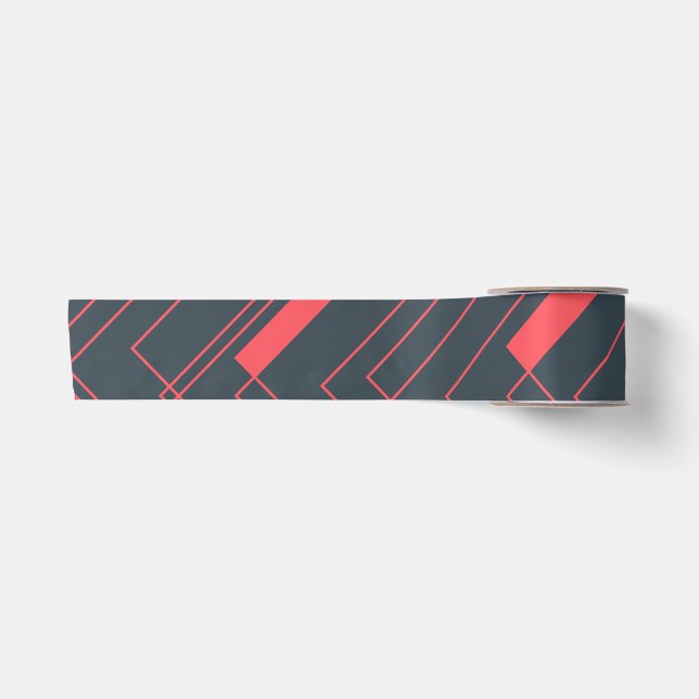 Modern, simple, abstract, vibrant, trendy pattern satin ribbon (Front)