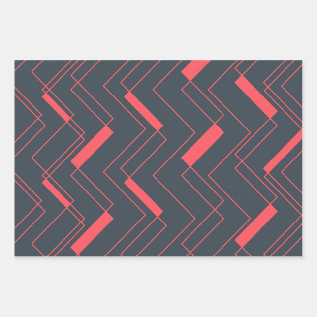 Modern, simple, abstract, vibrant, trendy pattern wrapping paper sheet (Front)