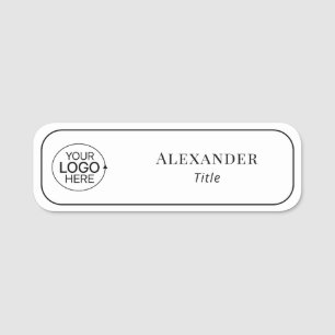 Modern Simple Add Your Logo Employee Name Tag