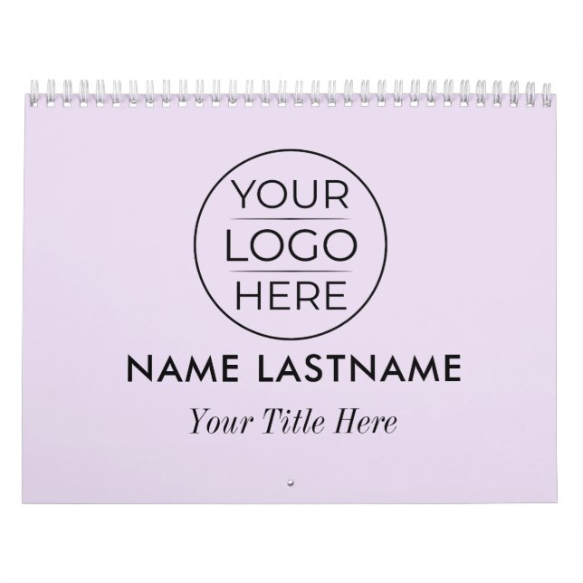 Modern Simple Add Your Logo White Calendar (Cover)